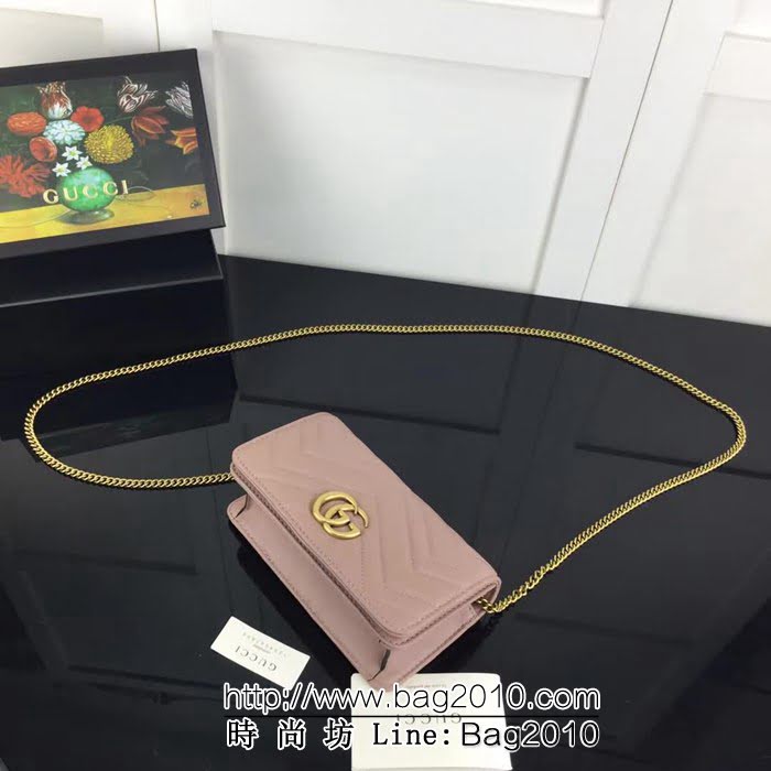 GUCCI古馳原單 新款GUCCI高仿新款專櫃品質原單貨實物實拍488426 奶茶 鏈條迷你包 HY1254